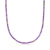 ROSS-SIMONS AMETHYST BEAD NECKLACE WITH 18KT GOLD OVER STERLING