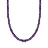 Ross-simons Amethyst Bead Necklace With Sterling Silver In Multi