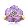 Ross-simons Amethyst Flower Ring With . Tanzanites In 18kt Gold Over Sterling