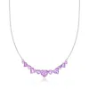 Ross-simons Amethyst Hearts Necklace In Sterling Silver In Multi