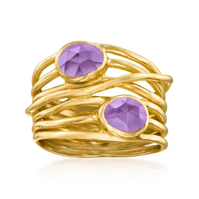 Ross-simons Amethyst Highway Ring In 18kt Gold Over Sterling In Purple