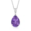 Ross-simons Amethyst Pendant Necklace With Diamond Accents In Sterling Silver In Multi