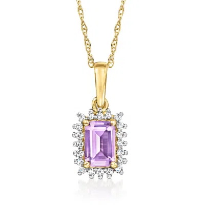 Ross-simons Amethyst Pendant Necklace With . Diamonds In 14kt Yellow Gold In Multi