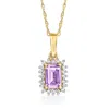 Ross-simons Amethyst Pendant Necklace With . Diamonds In 14kt Yellow Gold In Pink
