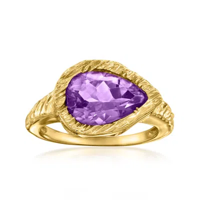 Ross-simons Amethyst Ring In 18kt Gold Over Sterling In Purple