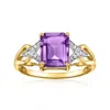 Ross-simons Amethyst Ring With Diamonds In 14kt Yellow Gold In Purple