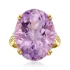 Ross-simons Amethyst Ring With Diamonds In 14kt Yellow Gold In Purple