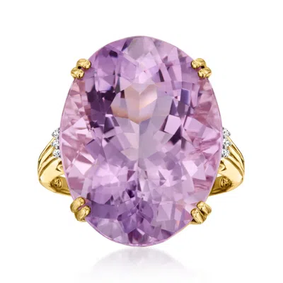 Ross-simons Amethyst Ring With Diamonds In 14kt Yellow Gold In Purple