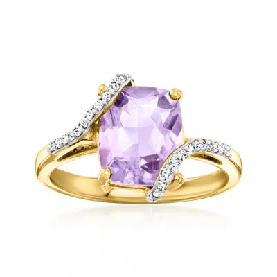 Ross-simons Amethyst Ring With . Diamonds In 18kt Gold Over Sterling In Purple