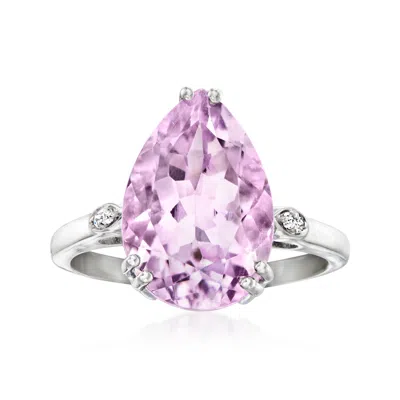 Ross-simons Amethyst Ring With Diamonds In Sterling Silver In Pink