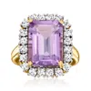 Ross-simons Amethyst Ring With Lab-grown Diamonds In 18kt Gold Over Sterling