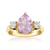 Ross-simons Amethyst Ring With . Lab-grown Diamonds In 18kt Gold Over Sterling