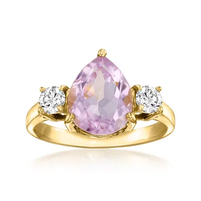 Ross-simons Amethyst Ring With . Lab-grown Diamonds In 18kt Gold Over Sterling