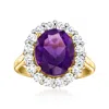 Ross-simons Amethyst Ring With Lab-grown Diamonds In 18kt Gold Over Sterling