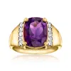 Ross-simons Amethyst Ring With . Lab-grown Diamonds In 18kt Gold Over Sterling In Gold