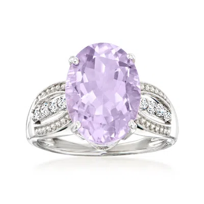 Ross-simons Amethyst Ring With . White Zircon In Sterling Silver In Purple