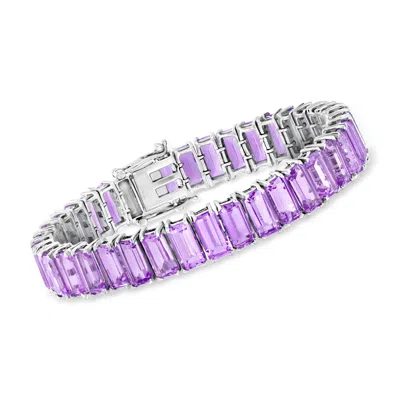 Ross-simons Amethyst Tennis Bracelet In Sterling Silver In Multi
