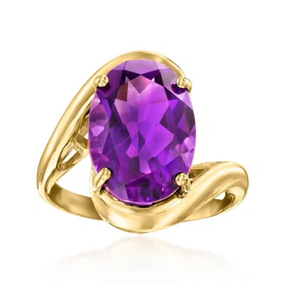 Ross-simons Amethyst Wavy Ring In 18kt Gold Over Sterling In Purple