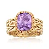 Ross-simons Amethyst Woven Ring In 14kt Yellow Gold In Purple