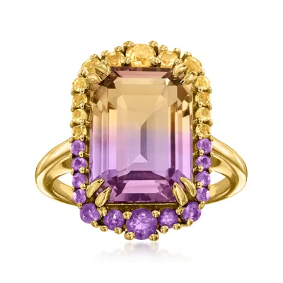 Ross-simons Ametrine Ring With . Amethysts And . Citrines In 18kt Gold Over Sterling In Multi