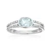 Ross-simons Aquamarine And . Diamond 2-row Ring In 14kt White Gold In Blue