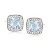 Ross-simons Aquamarine And . Diamond Earrings In 14kt White Gold In Blue