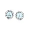 Ross-simons Aquamarine And . Diamond Earrings In Platinum In Blue