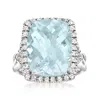 Ross-simons Aquamarine And . Diamond Ring In 14kt White Gold