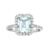 Ross-simons Aquamarine And . Diamond Ring In 14kt White Gold In Blue