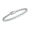 Ross-simons Aquamarine And . Diamond Tennis Bracelet In Sterling Silver In Multi