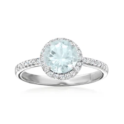 Ross-simons Aquamarine Ring With . Diamonds In Platinum In Blue