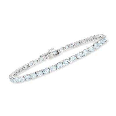 Ross-simons Aquamarine Tennis Bracelet In Sterling Silver In Multi