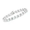Ross-simons Aquamarine Tennis Bracelet With Diamond Accents In Sterling Silver In Multi