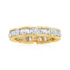 Ross-simons Baguette And Round Diamond Eternity Band In 14kt Yellow Gold In White