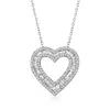 Ross-simons Baguette And Round Diamond Open-space Heart Pendant Necklace In Sterling Silver In Multi