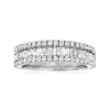 Ross-simons Baguette And Round Diamond Ring In Sterling Silver In White