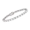 Ross-simons Baguette Cz Tennis Bracelet In Sterling Silver In Multi