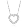 Ross-simons Baguette Diamond Heart Necklace In Sterling Silver In Multi