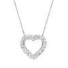 Ross-simons Baguette Diamond Heart Necklace In Sterling Silver In Multi