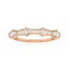 Ross-simons Baguette Diamond Ring In 14kt Rose Gold In White