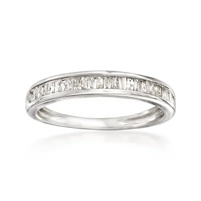 Ross-simons Baguette Diamond Ring In Sterling Silver In White