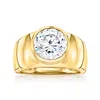 Ross-simons Bezel-set Cz Ring In 18kt Gold Over Sterling In Gold