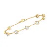 Ross-simons Bezel-set Cz Station Bracelet In 18kt Gold Over Sterling In Gold