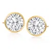 Ross-simons Bezel-set Cz Stud Earrings In 14kt Yellow Gold In White