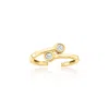 Ross-simons Bezel-set Diamond Bypass Toe Ring In 18kt Gold Over Sterling In White
