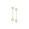 Ross-simons Bezel-set Diamond Cable-chain Drop Earrings In 18kt Gold Over Sterling In Multi