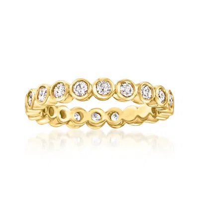 Ross-simons Bezel-set Diamond Eternity Band In 14kt Yellow Gold In White