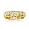 Ross-simons Bezel-set Diamond Eternity Ring In 14kt Yellow Gold In White