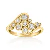 Ross-simons Bezel-set Diamond Multi-row Ring In 14kt Yellow Gold In Gold