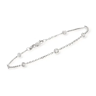 Ross-simons Bezel-set Diamond Station Bracelet In 14kt Yellow Gold In Multi